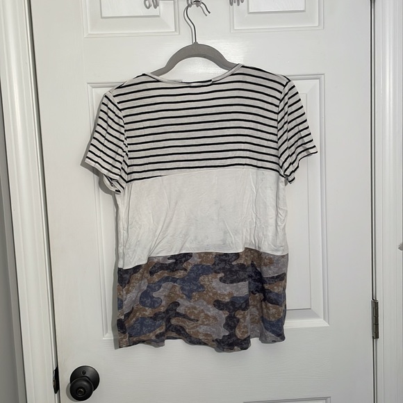 Lovely Melody Striped/Camo Color block T-Shirt - Picture 5 of 5